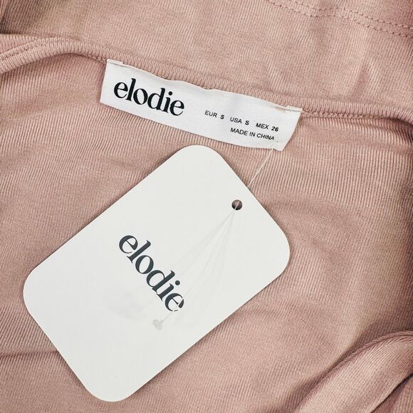 Elodie Mauve Twist Front Long Sleeve Crop Top - Size Small - Picture 5 of 5